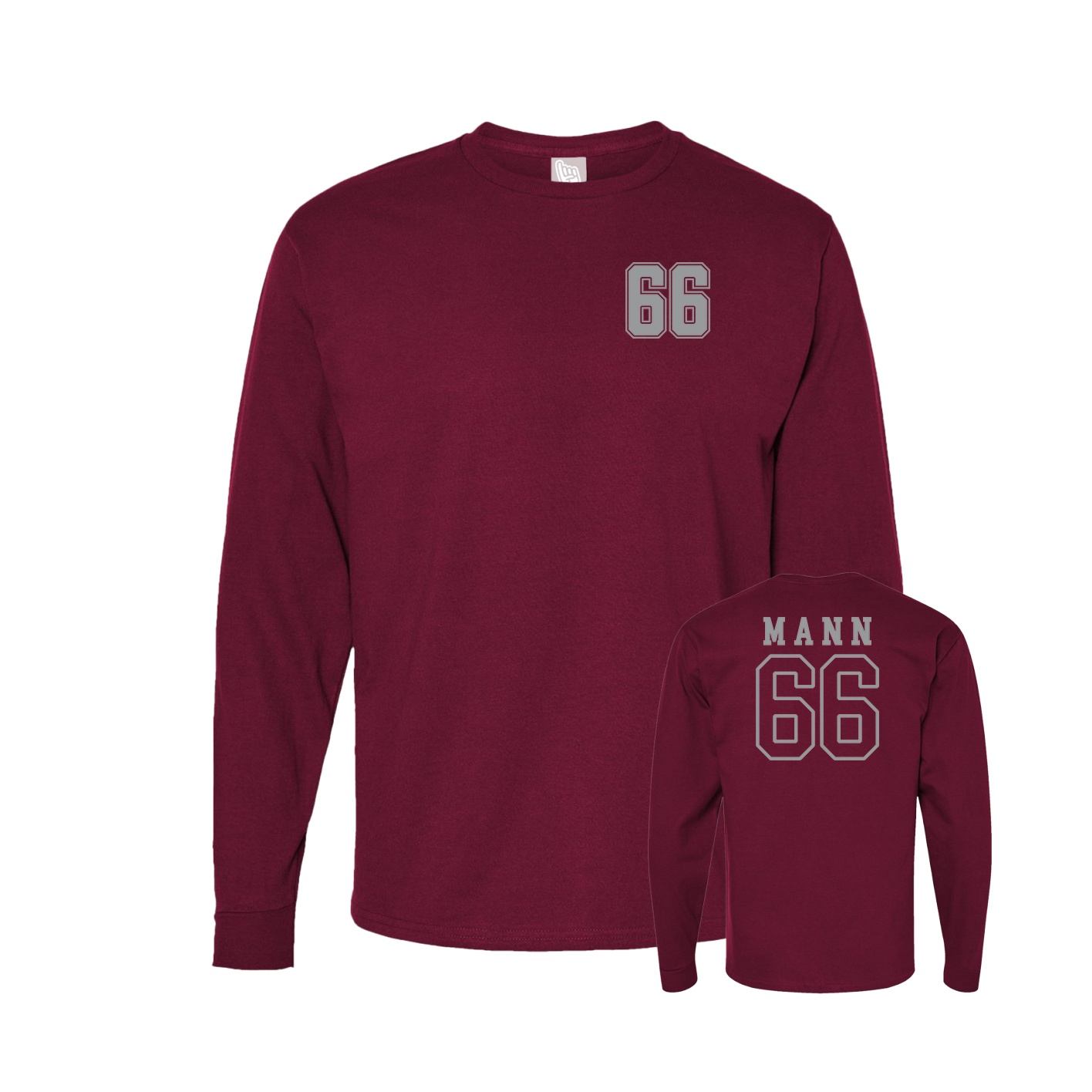 Long Sleeve Tee — Chest Back in Cardinal