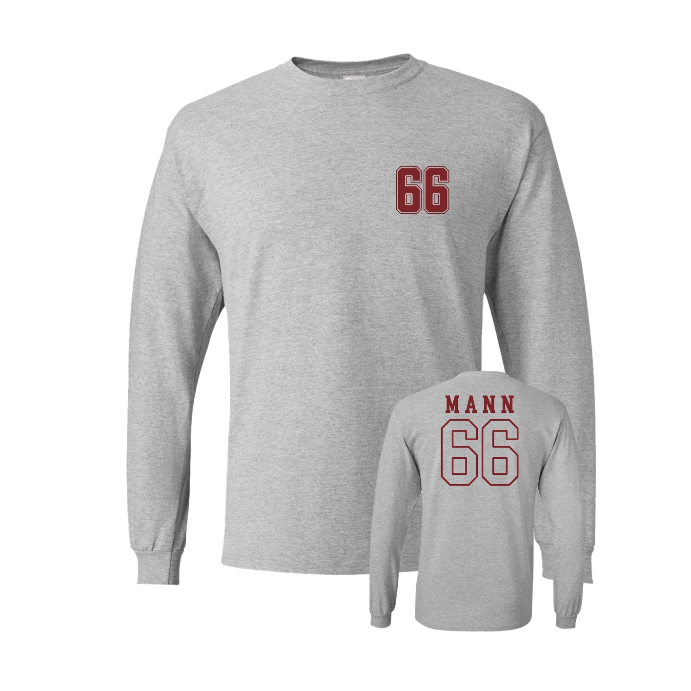 Long Sleeve Tee — Chest Back in Grey
