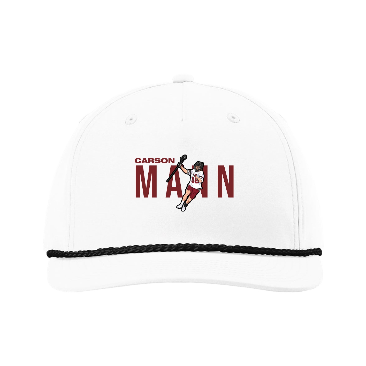 Five-Panel Classic Rope Cap — Player Name in White