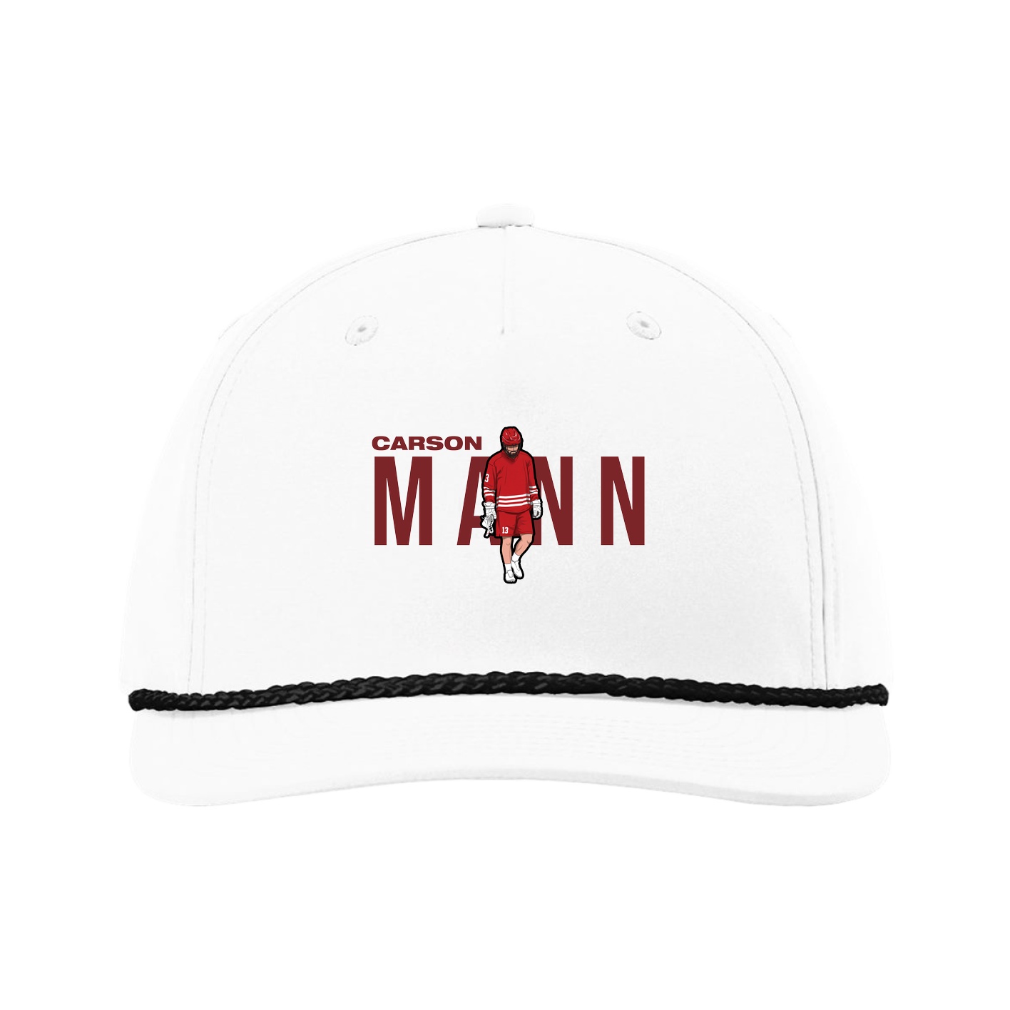 Five-Panel Classic Rope Cap — Player Name in White