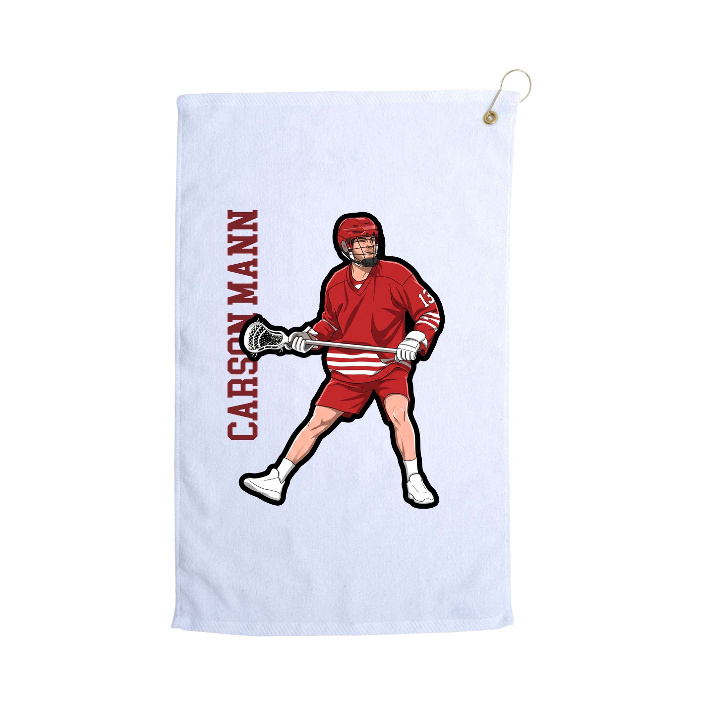 Golf Towel — Name Vertical in White