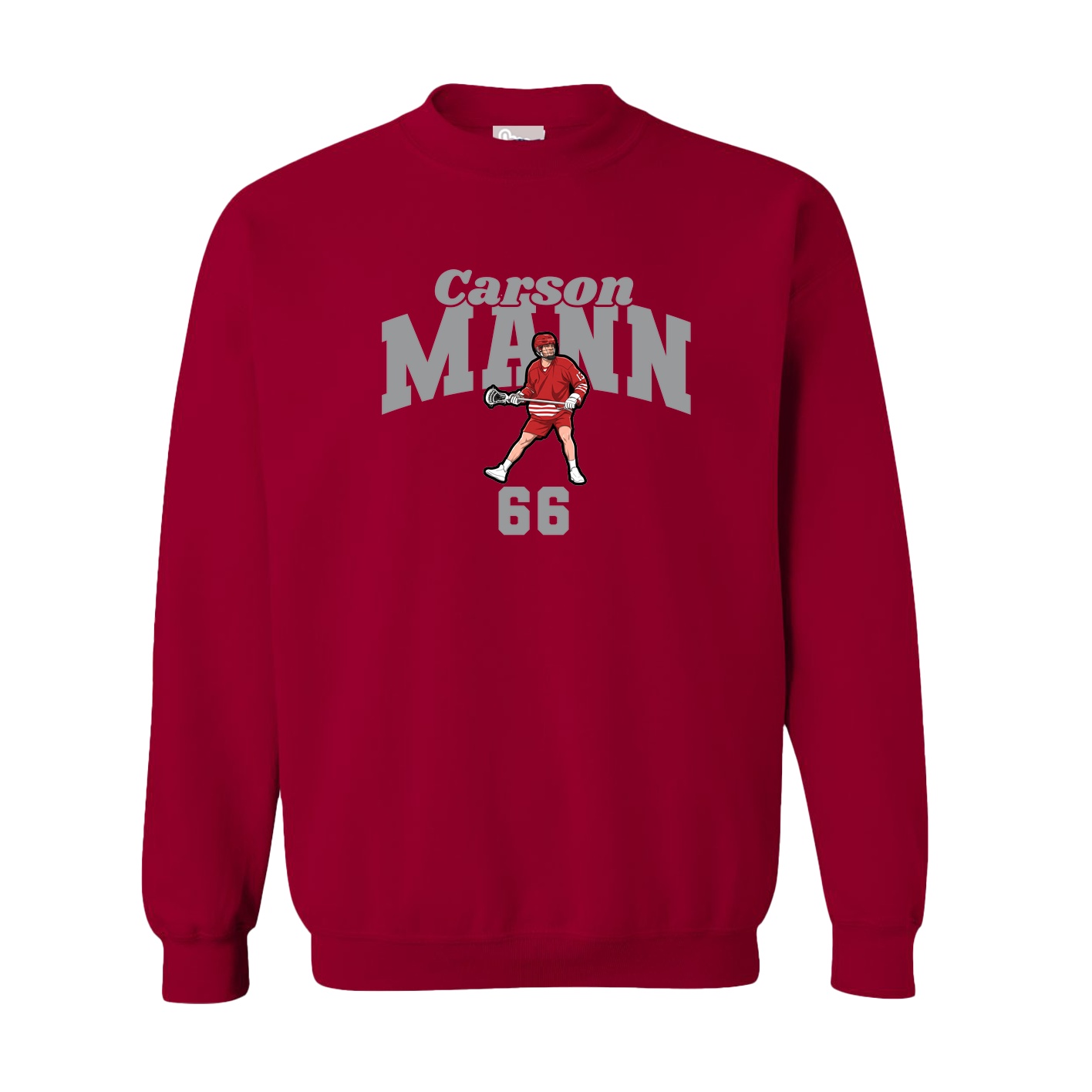 Fleece Crew — Signature Arch in Cardinal