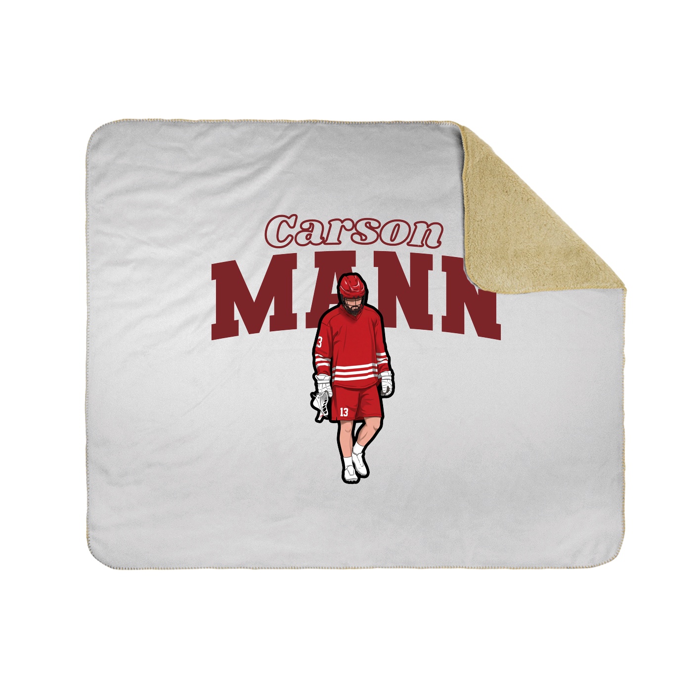 Throw Blanket — Name Arch in White