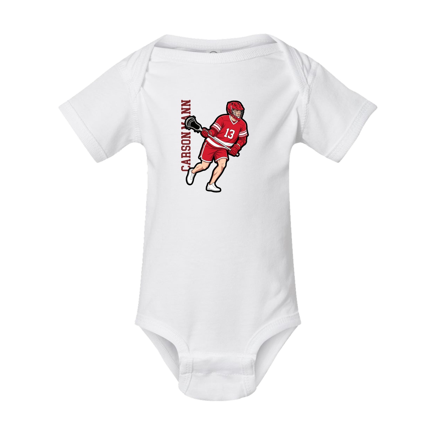Baby Onesie — Name Vertical in White