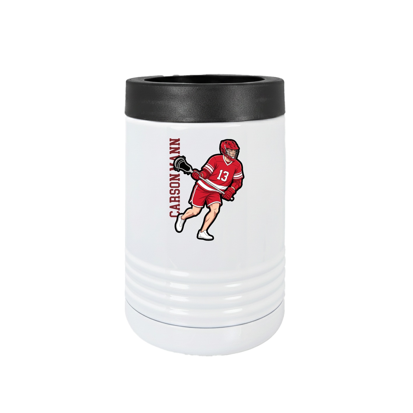 Beverage Holder — Name Vertical in White