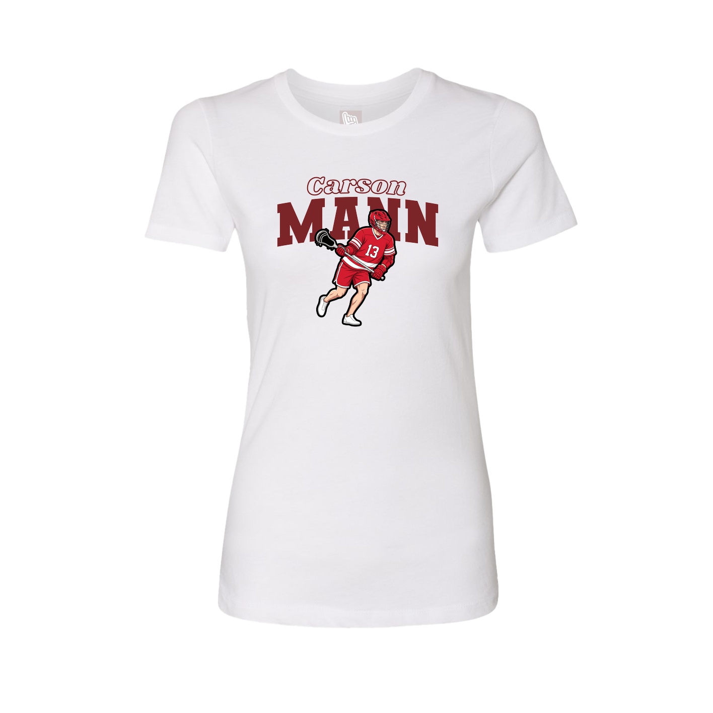 Fitted Women's Tee — Name Arch in White