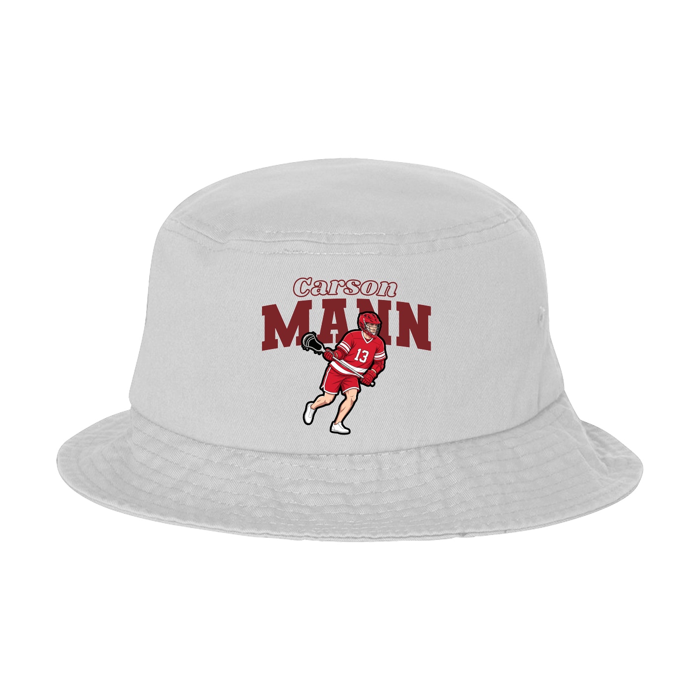 Bucket Cap — Name Arch in White