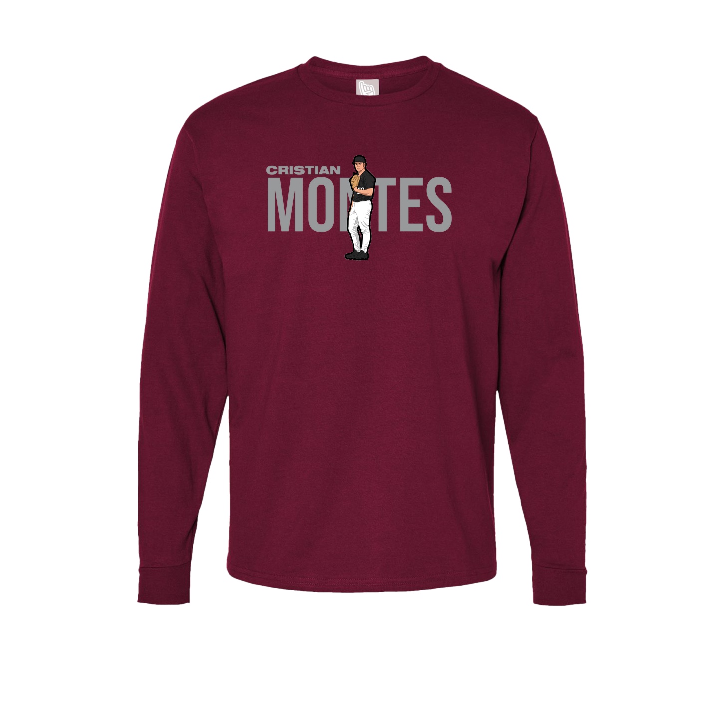 Long Sleeve Tee — Player Name in Cardinal