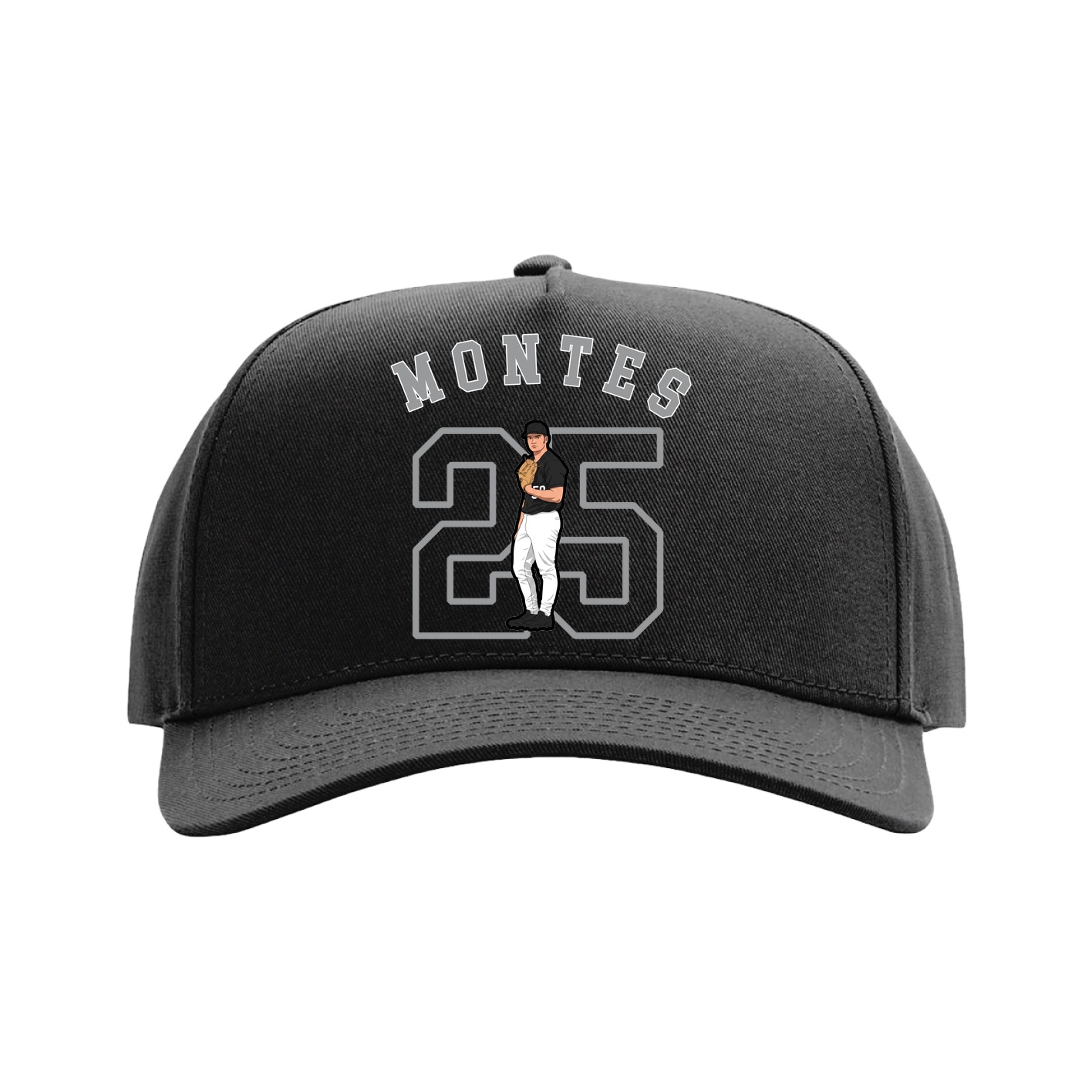 Full Fabric Five-Panel Champ Cap — Shirsey Arch in Black