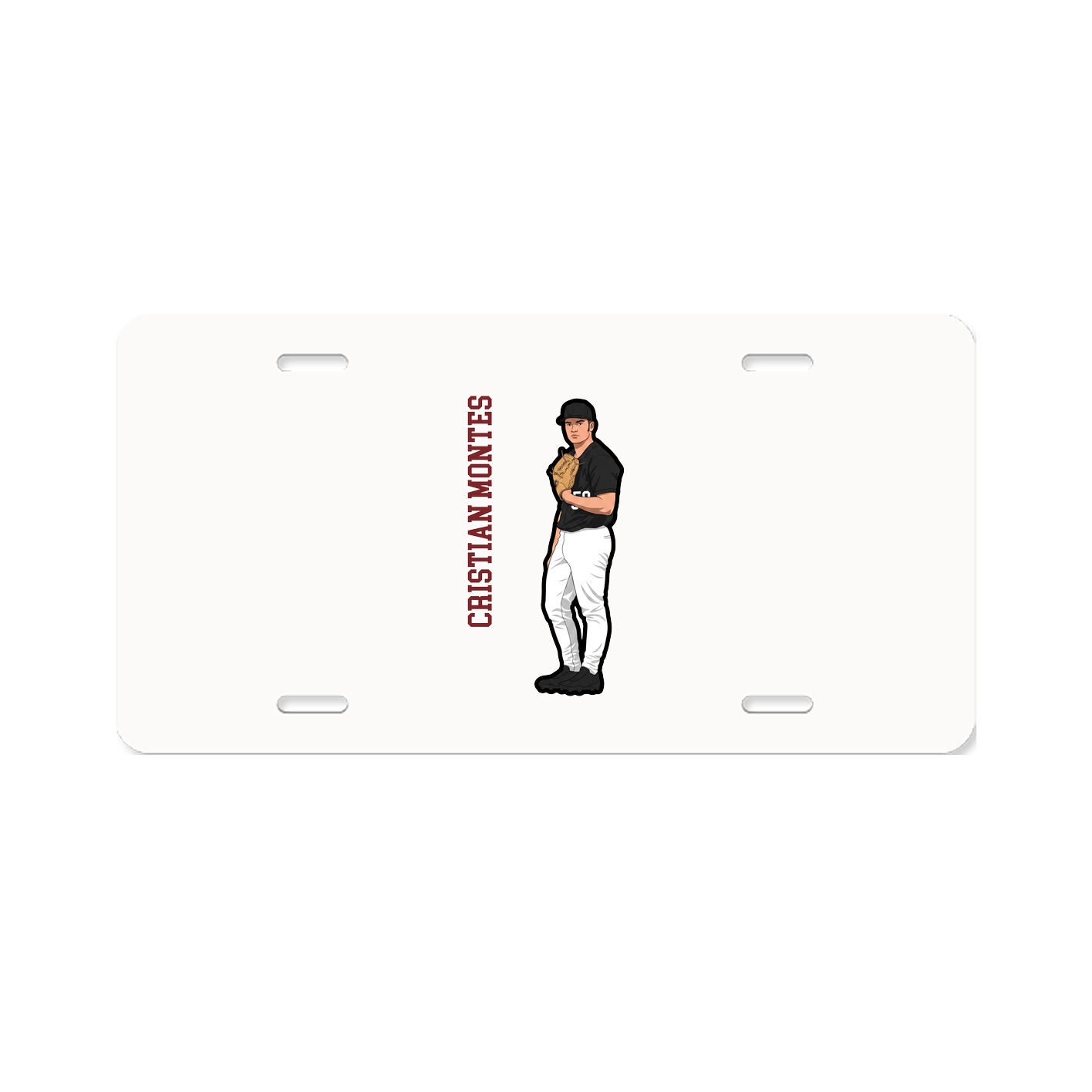 License Plate — Name Vertical in Classic