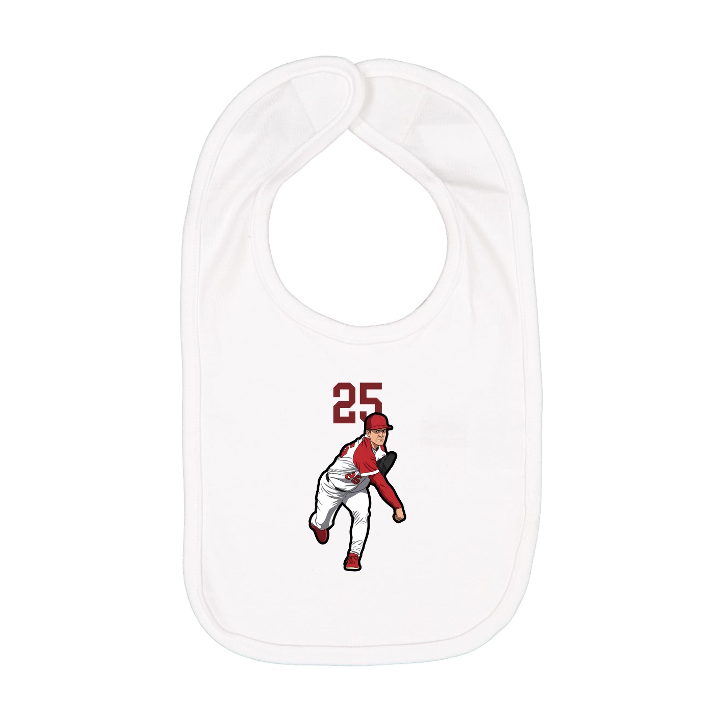 Infant Bib — Number Top in White