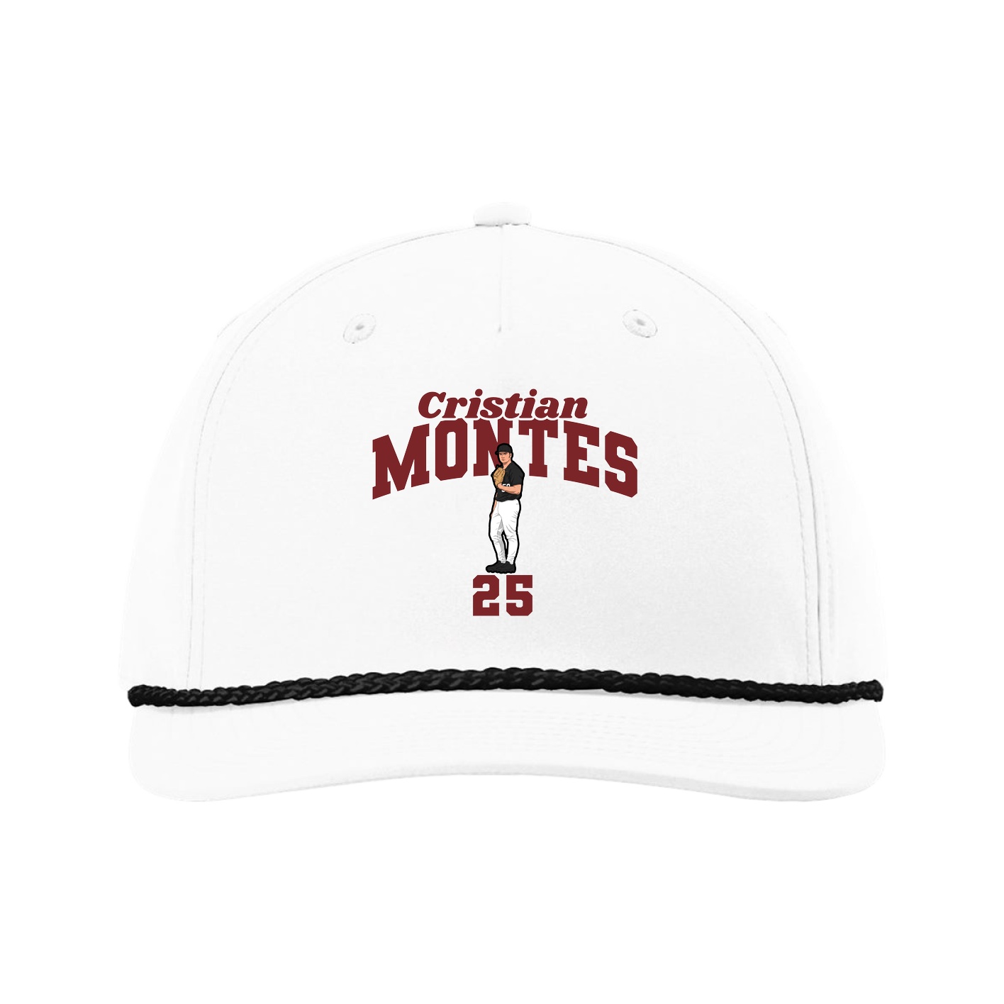 Five-Panel Classic Rope Cap — Signature Arch in White