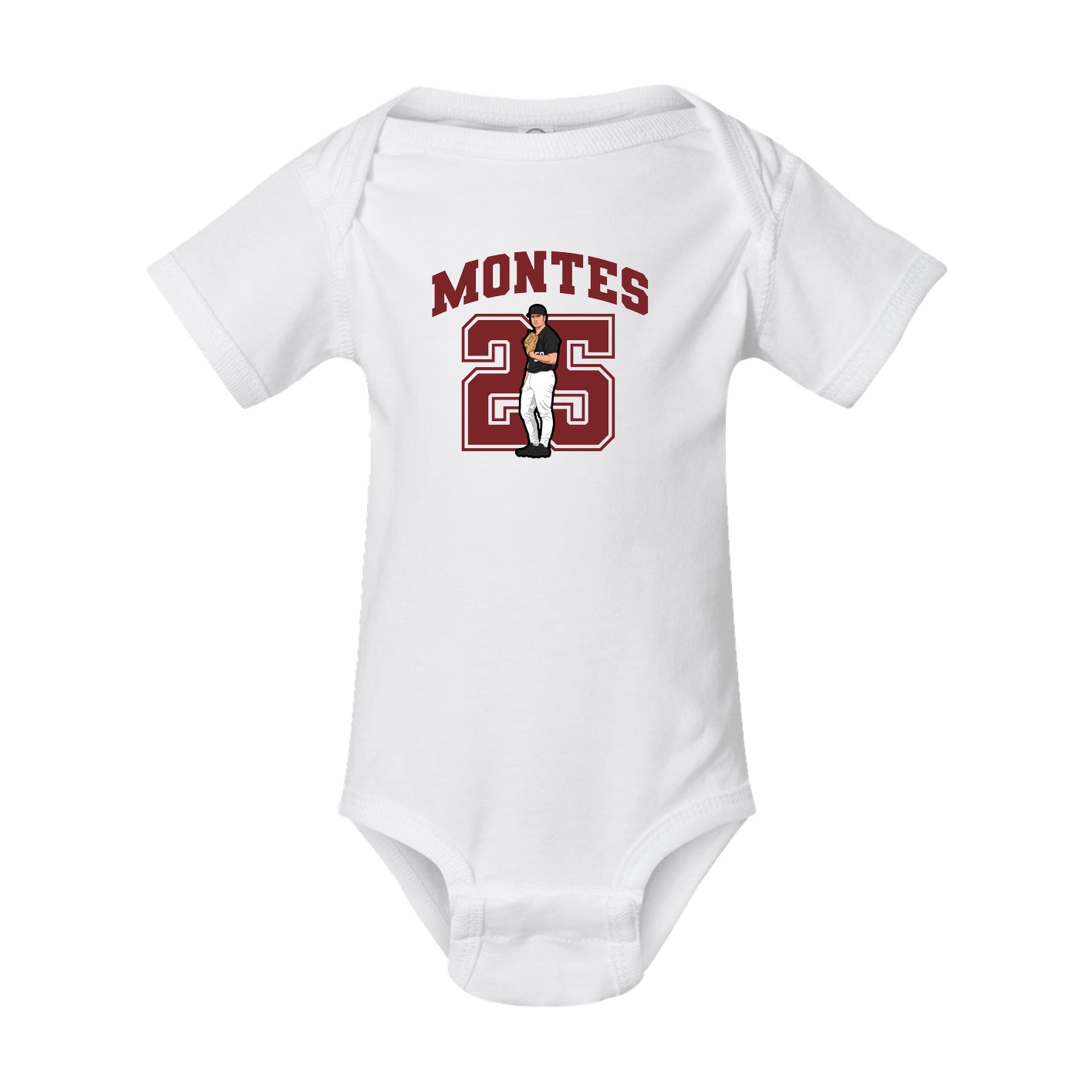Baby Onesie — Number in White