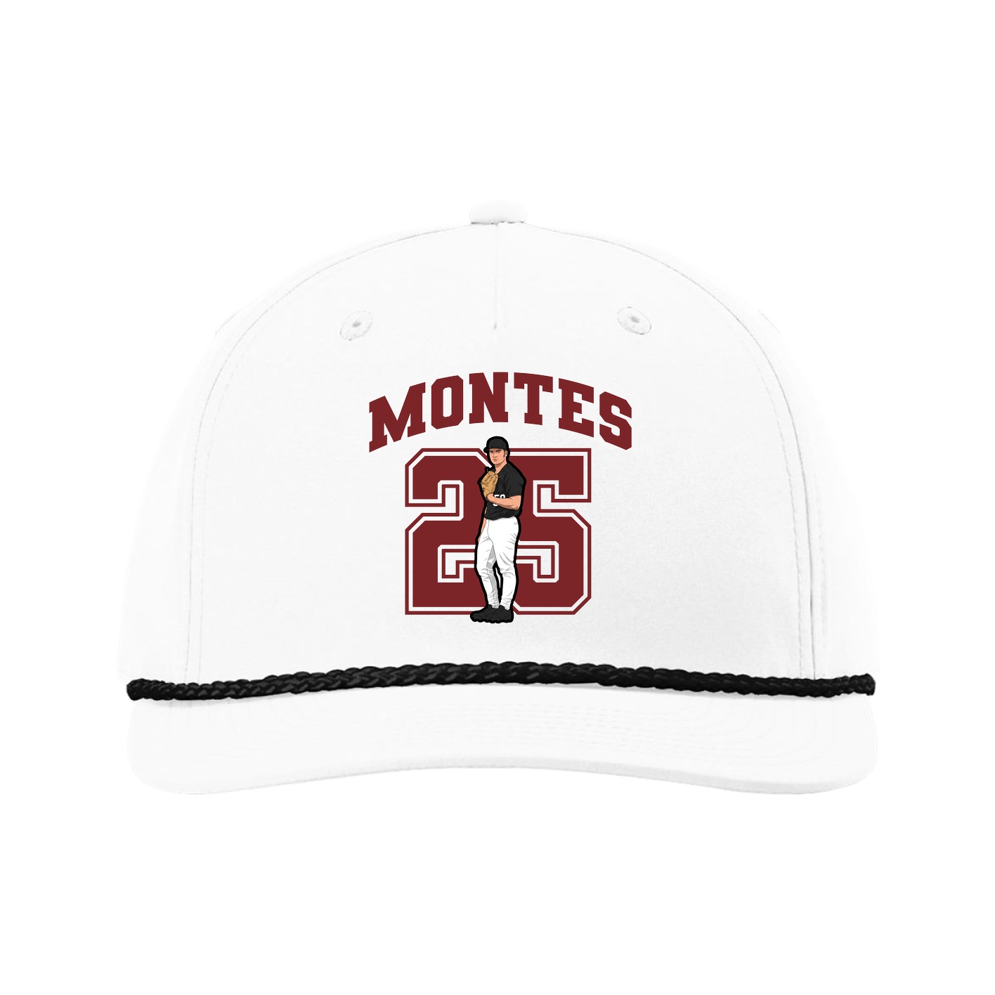 Five-Panel Classic Rope Cap — Number in White