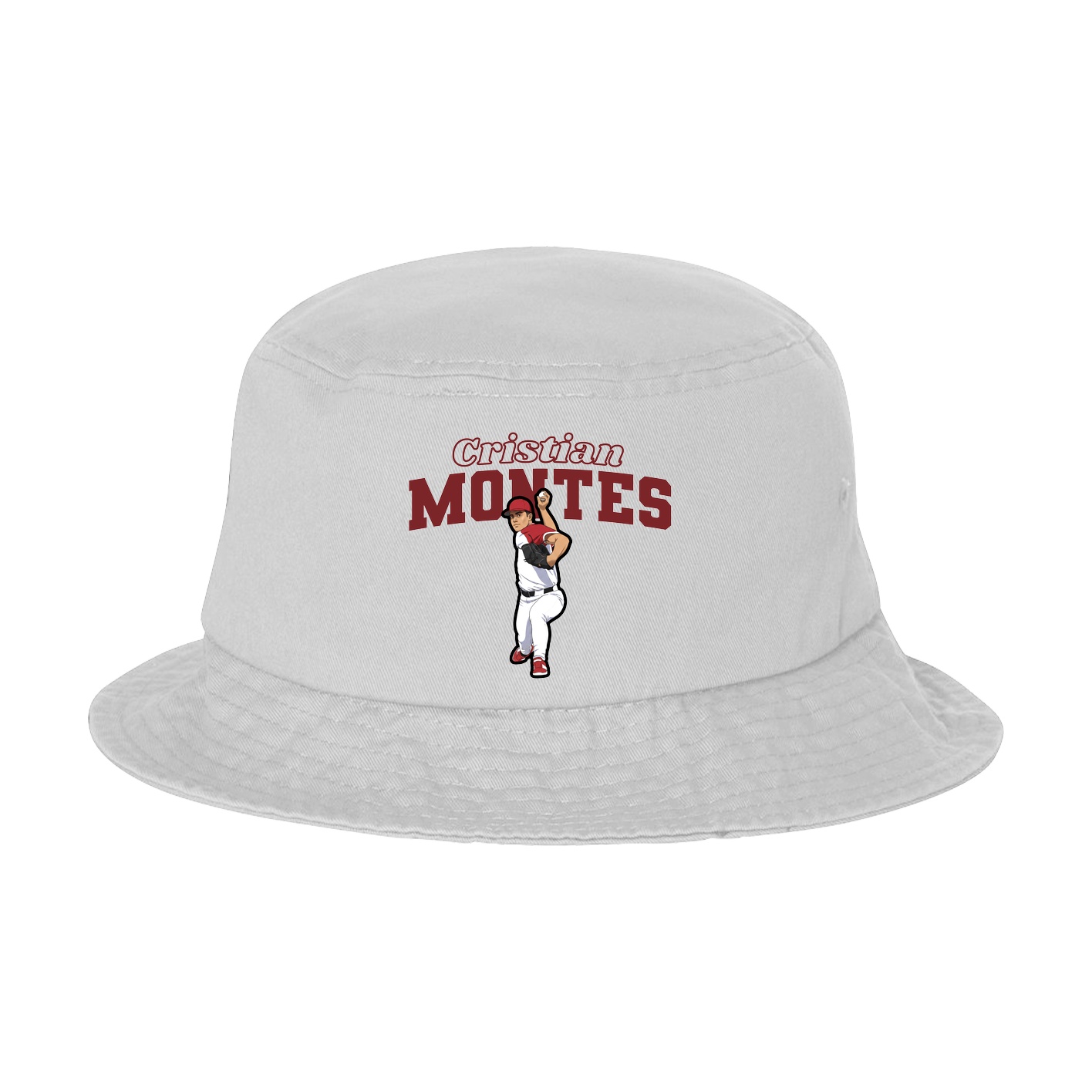 Bucket Cap — Name Arch in White