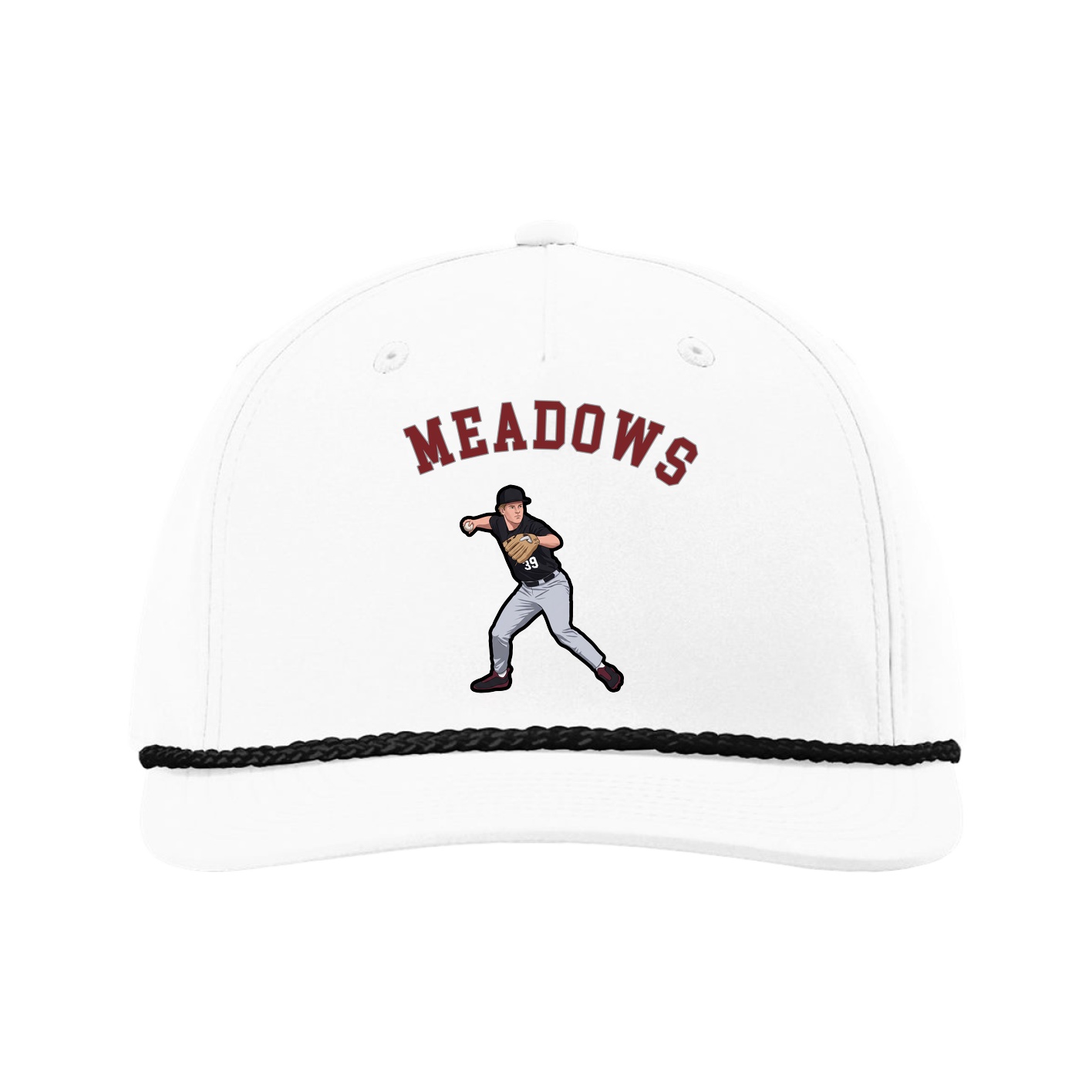 Five-Panel Classic Rope Cap — Shirsey Arch in White