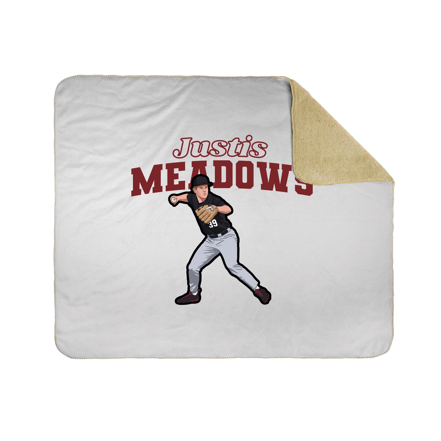 Throw Blanket — Name Arch in White