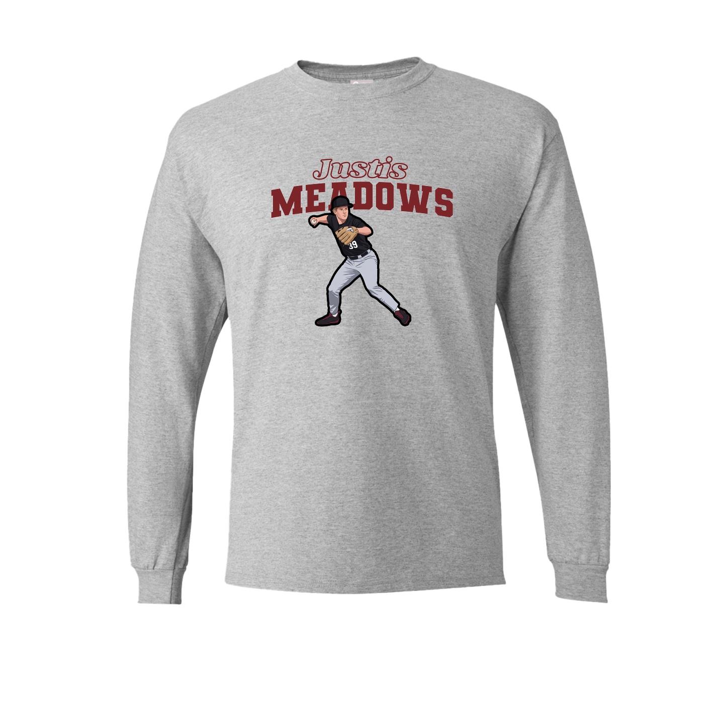 Long Sleeve Tee — Name Arch in Grey