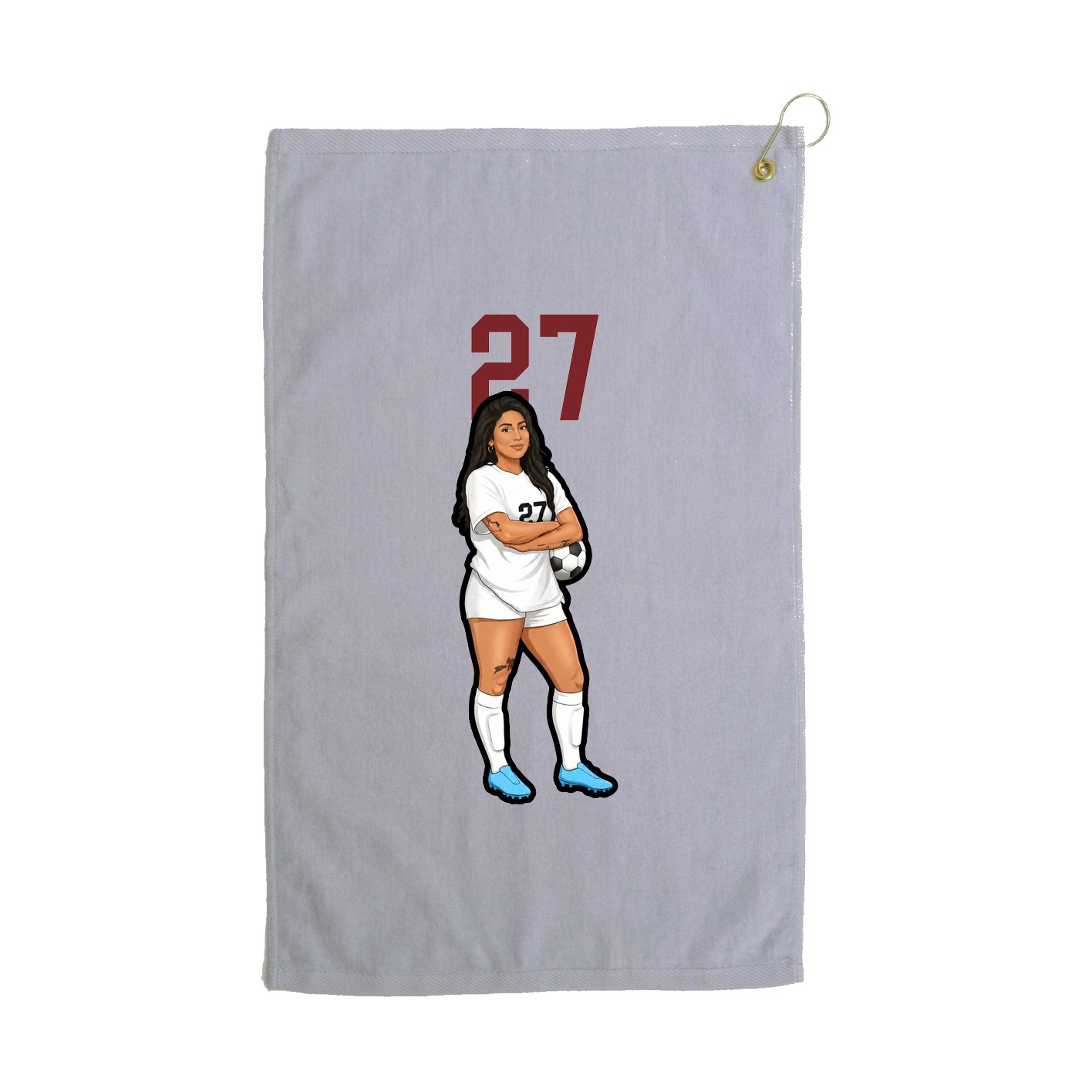Golf Towel — Number Top in Grey