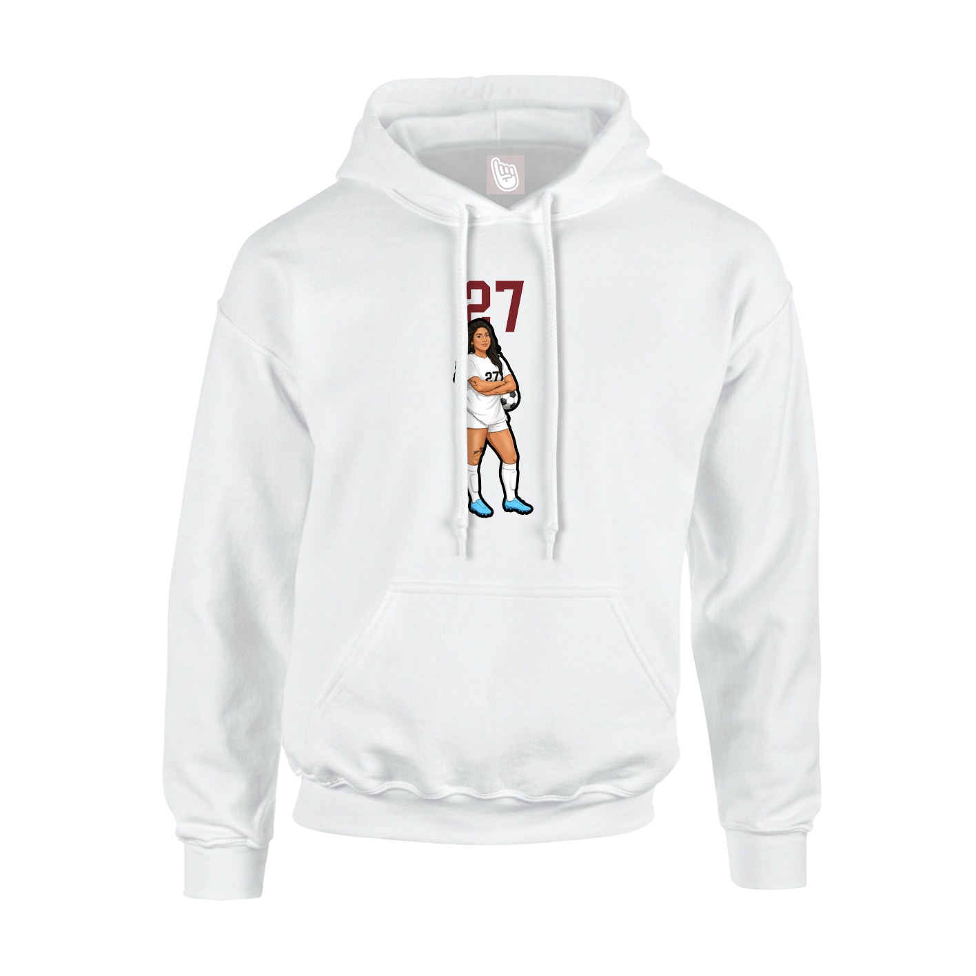 Youth Hoodie — Number Top in White