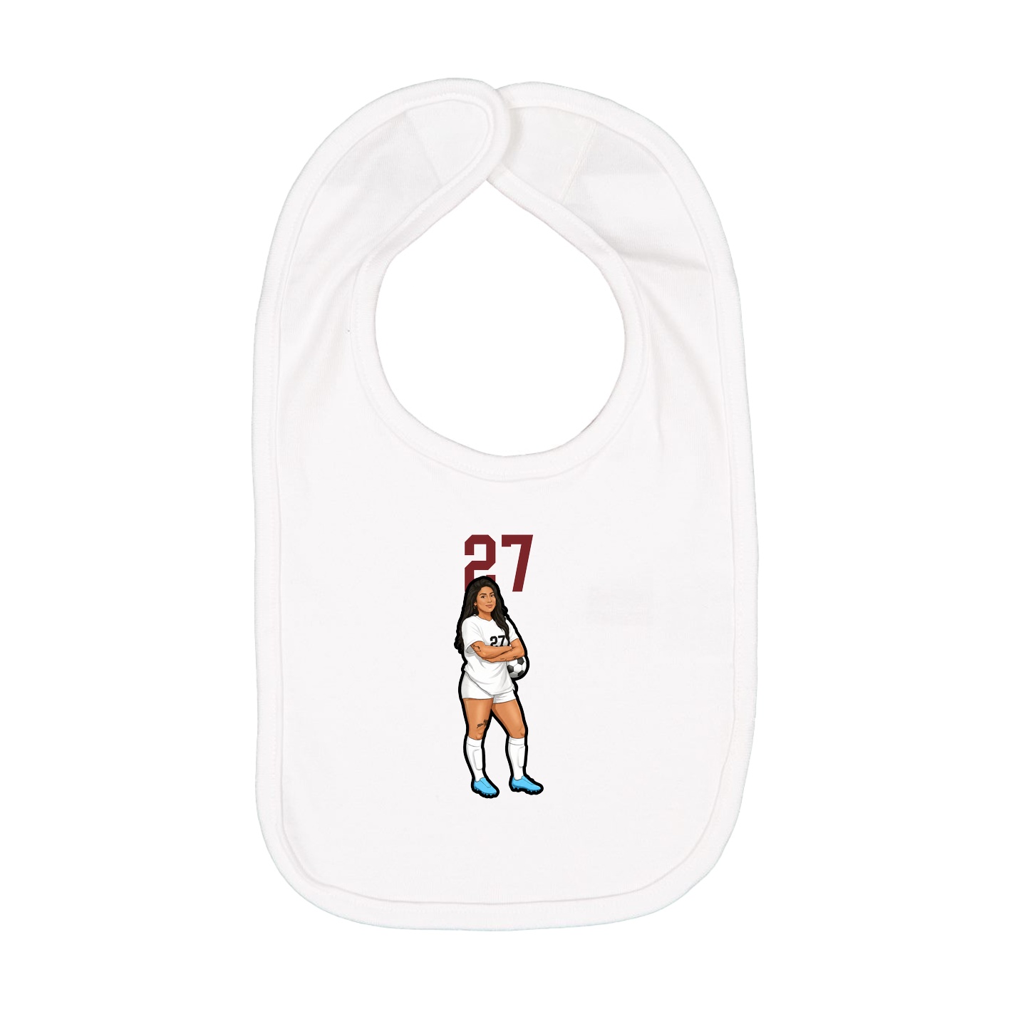 Infant Bib — Number Top in White