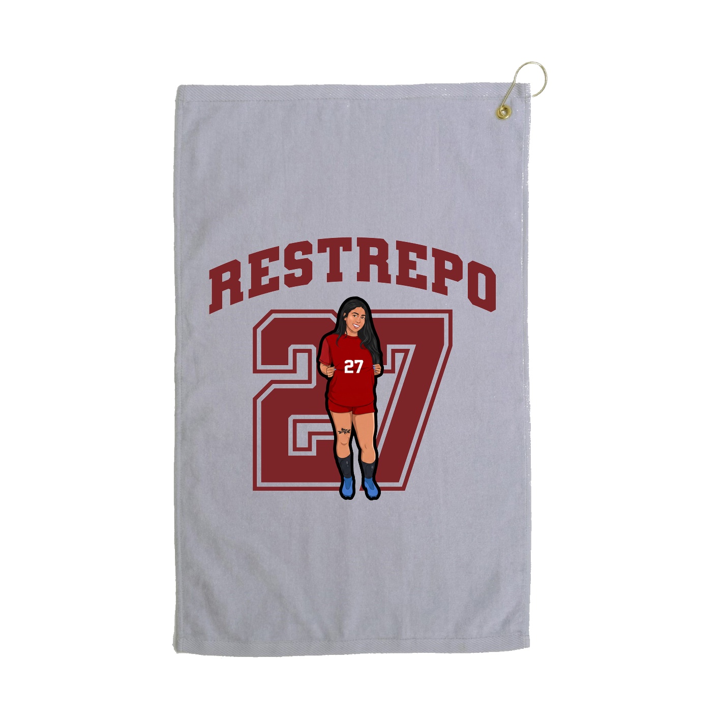 Golf Towel — Number in Grey
