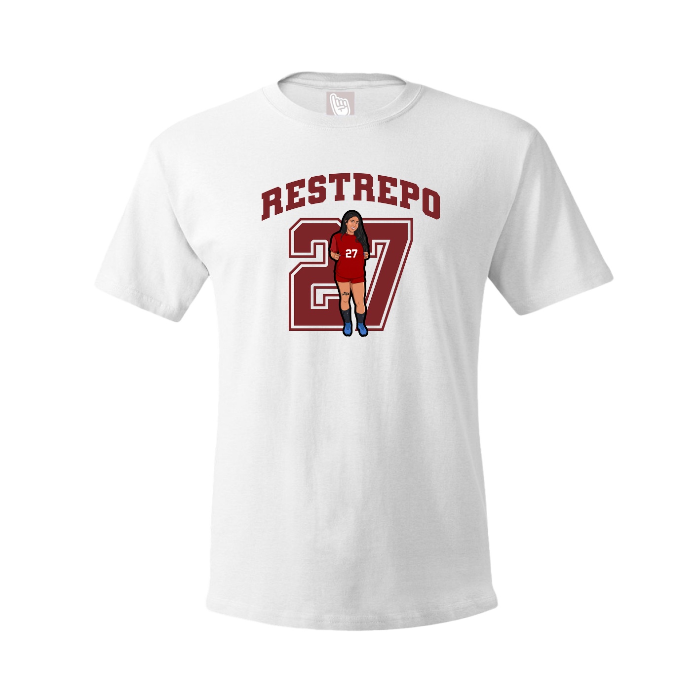 Youth Tee — Number in White