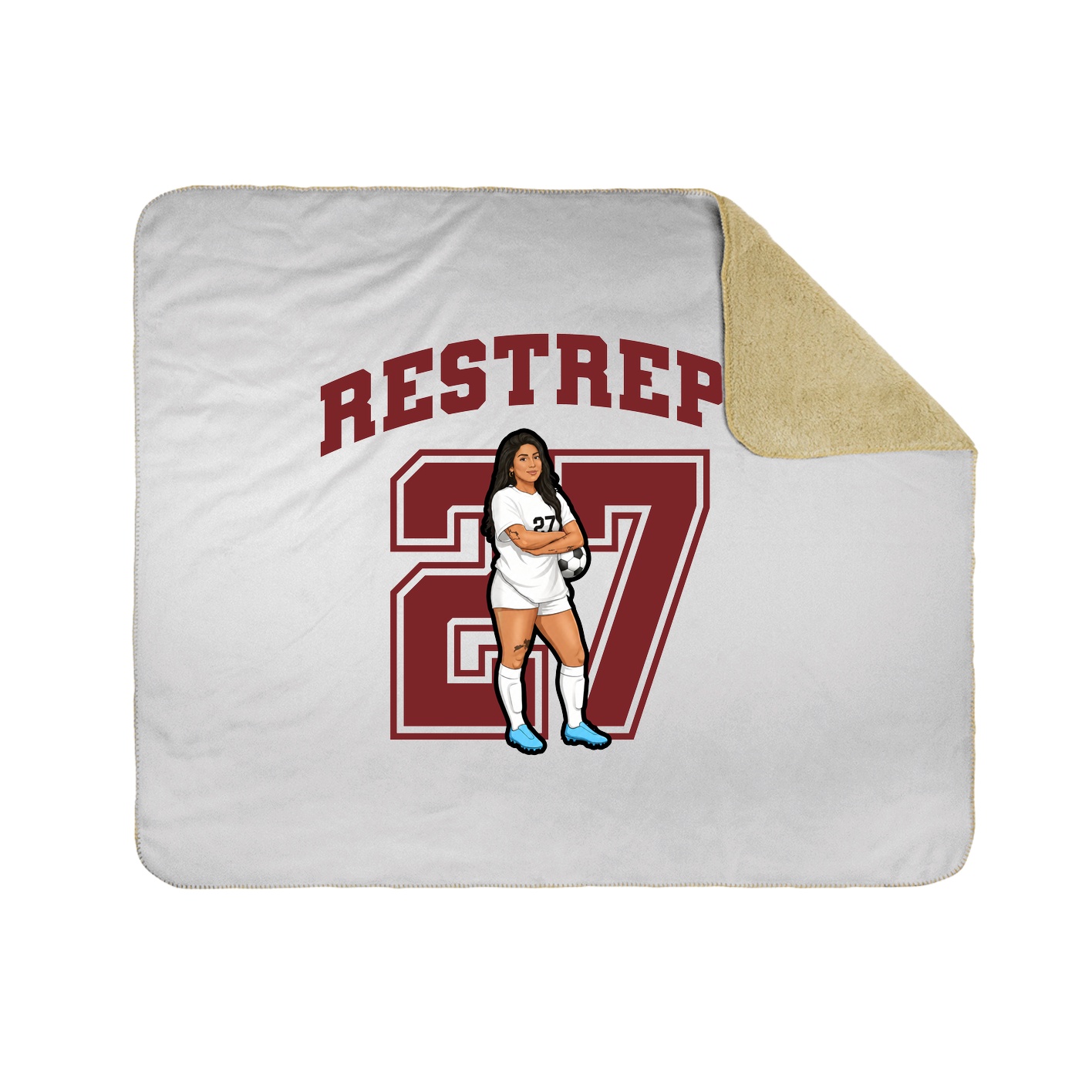 Throw Blanket — Number in White