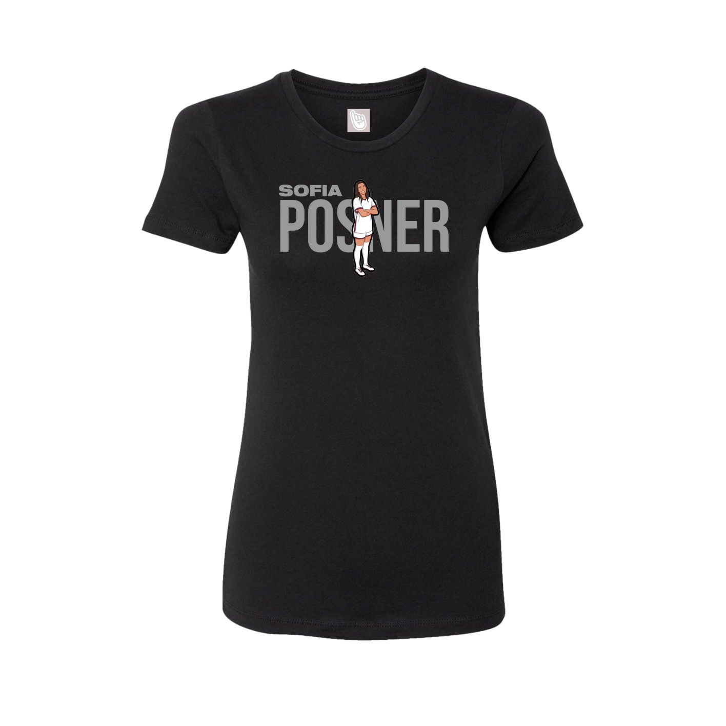 Fitted Women's Tee — Player Name in Black