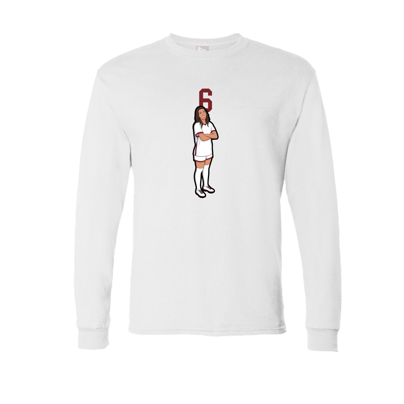 Long Sleeve Tee — Number Top in White
