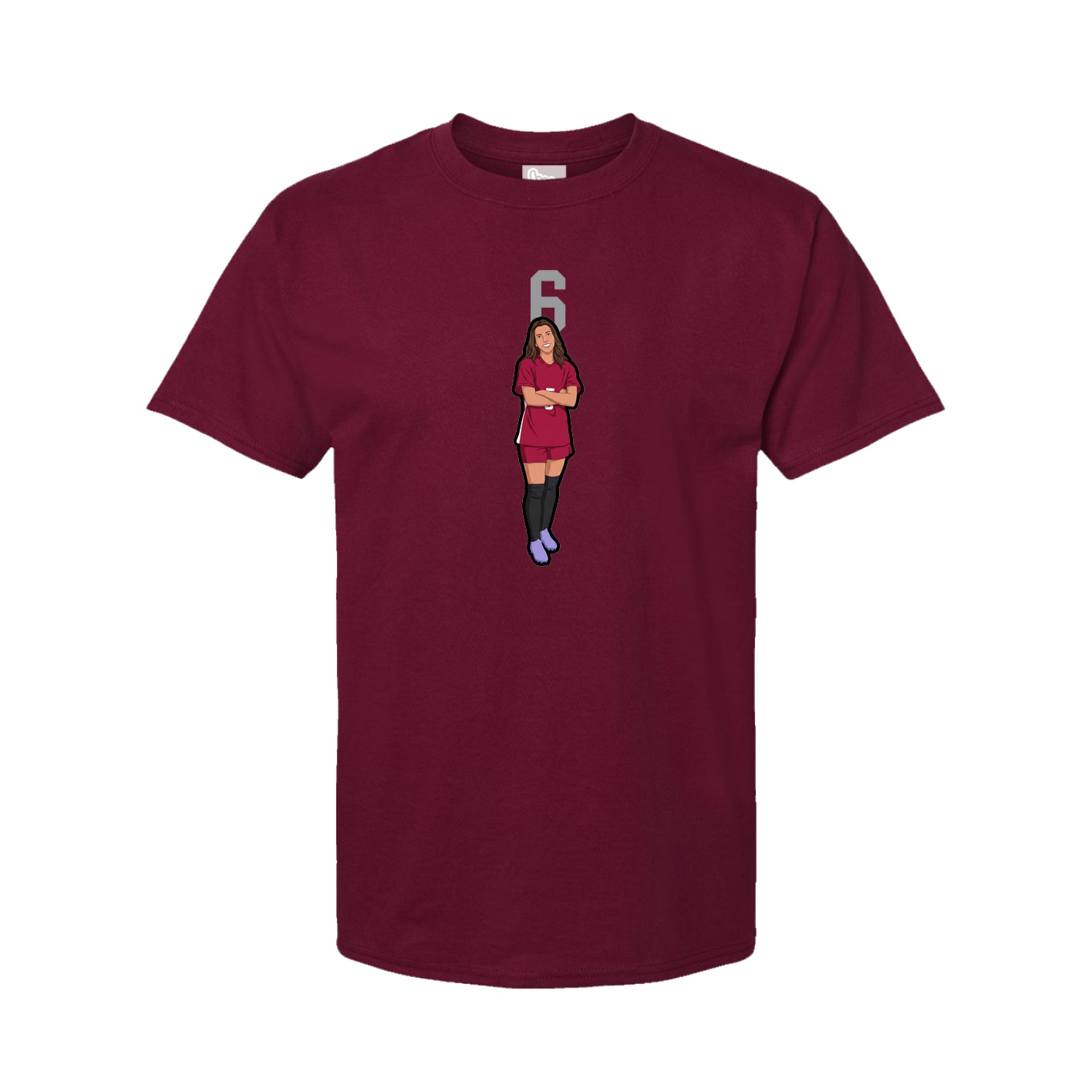 Youth Tee — Number Top in Cardinal