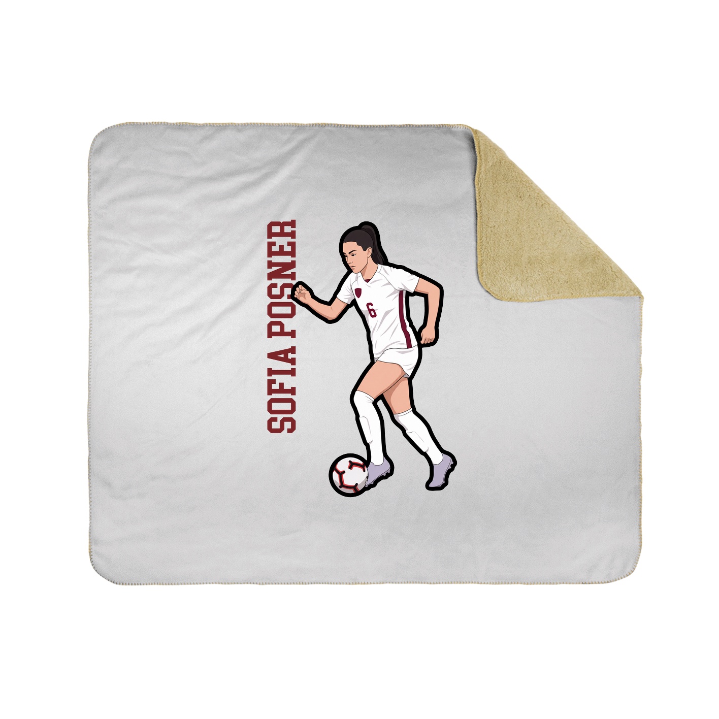 Throw Blanket — Name Vertical in White
