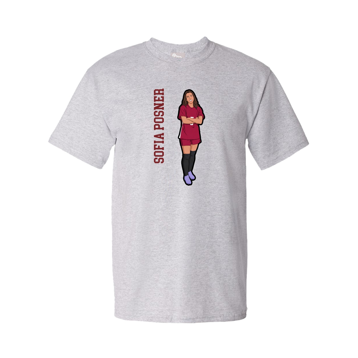 Youth Tee — Name Vertical in Grey