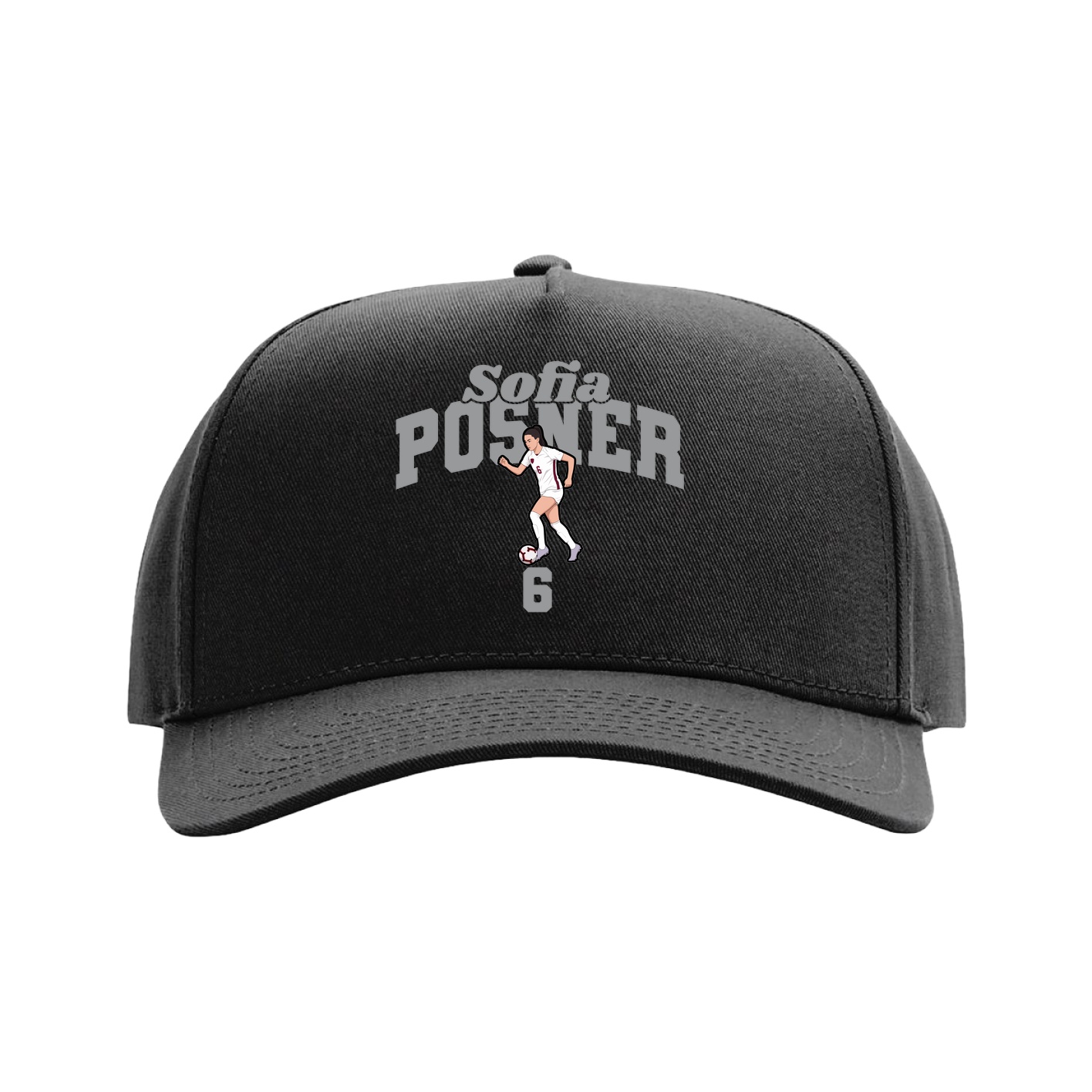 Full Fabric Five-Panel Champ Cap — Signature Arch in Black