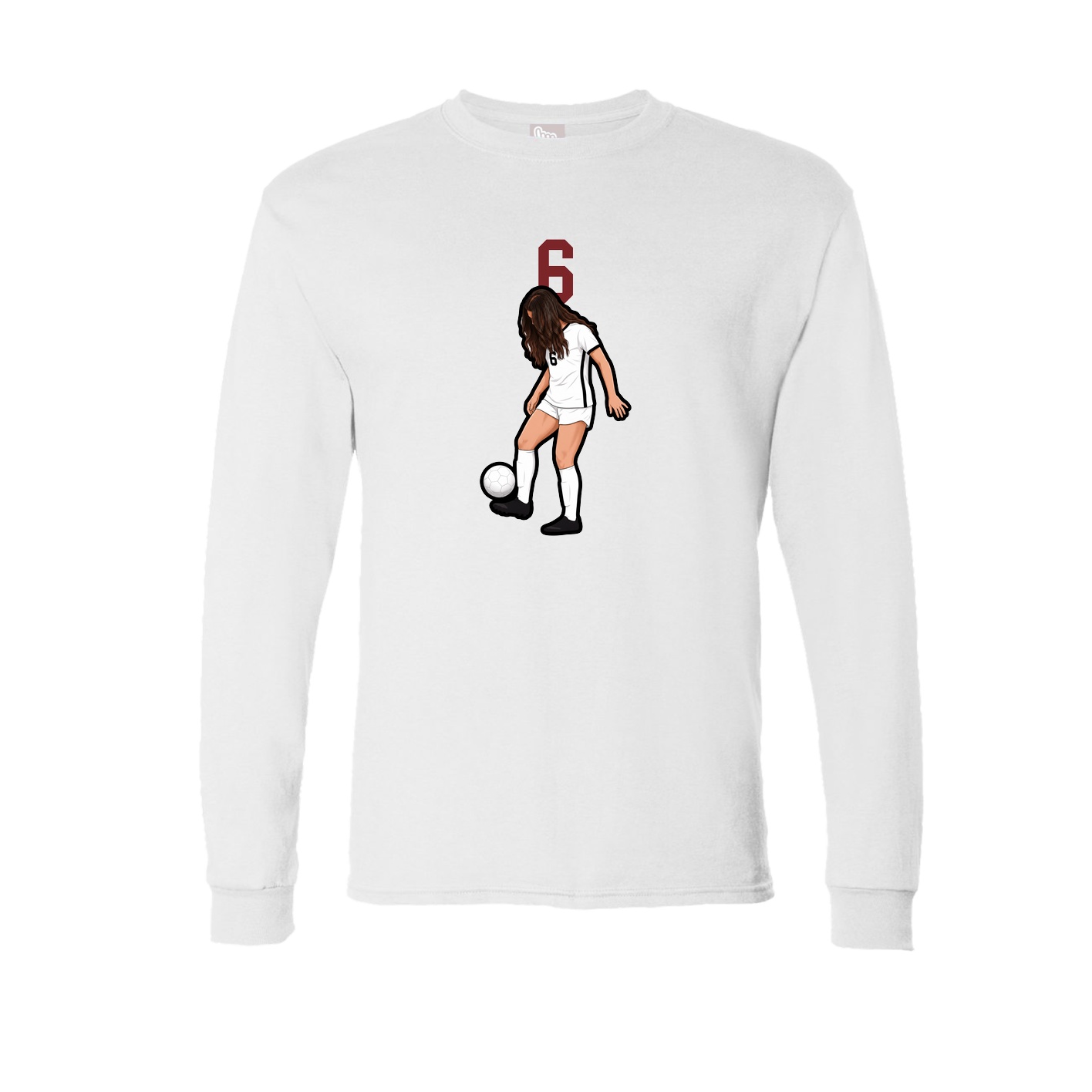 Long Sleeve Tee — Number Top in White