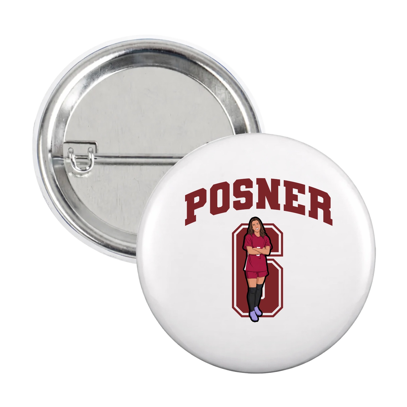 Game Day Button — Number in White
