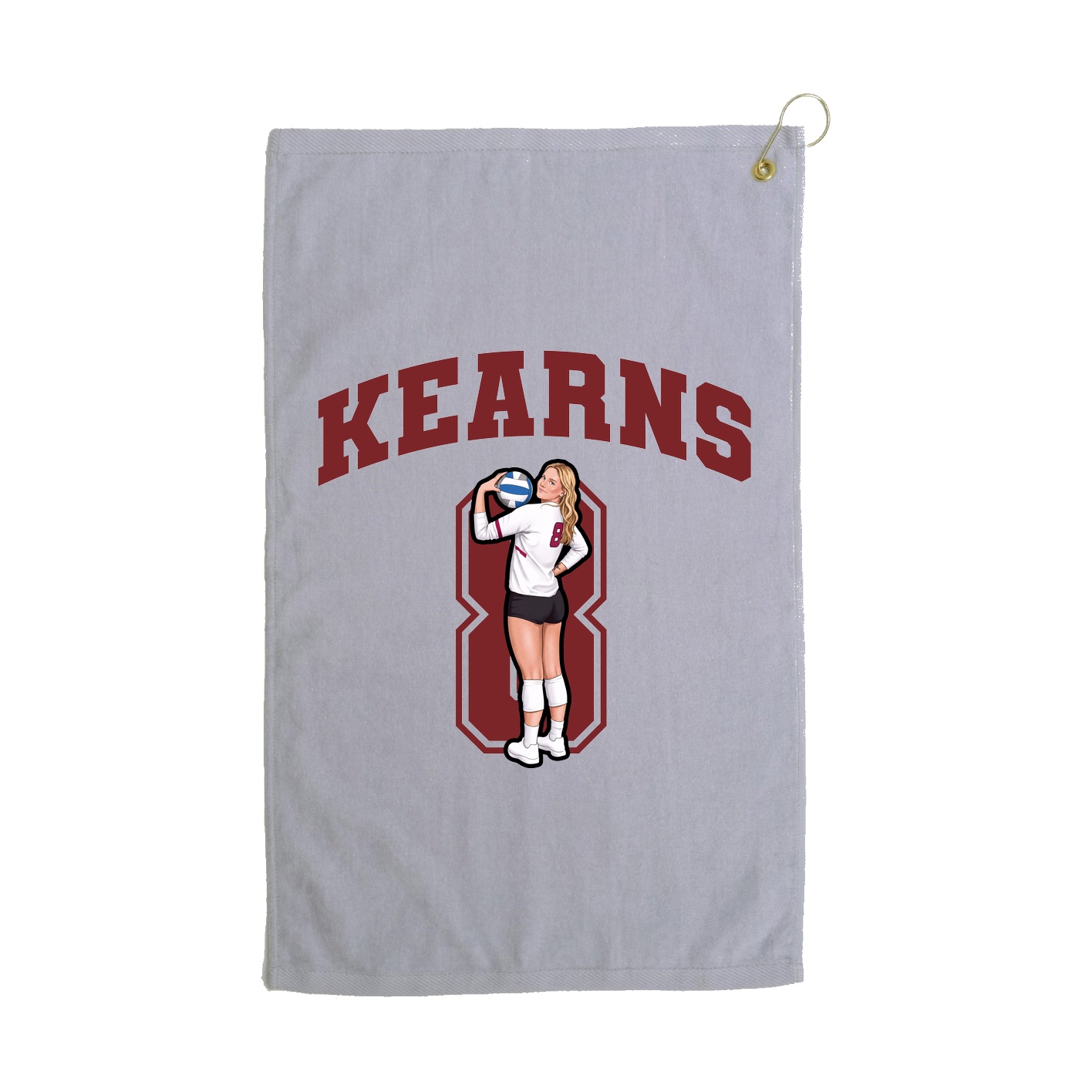Golf Towel — Number in Grey