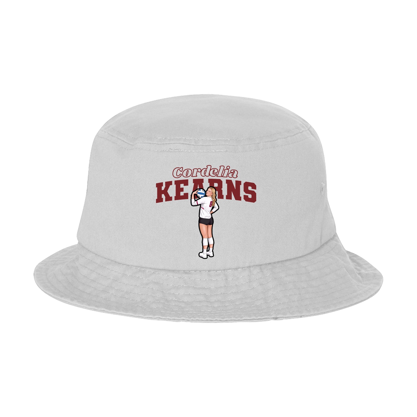 Bucket Cap — Name Arch in White