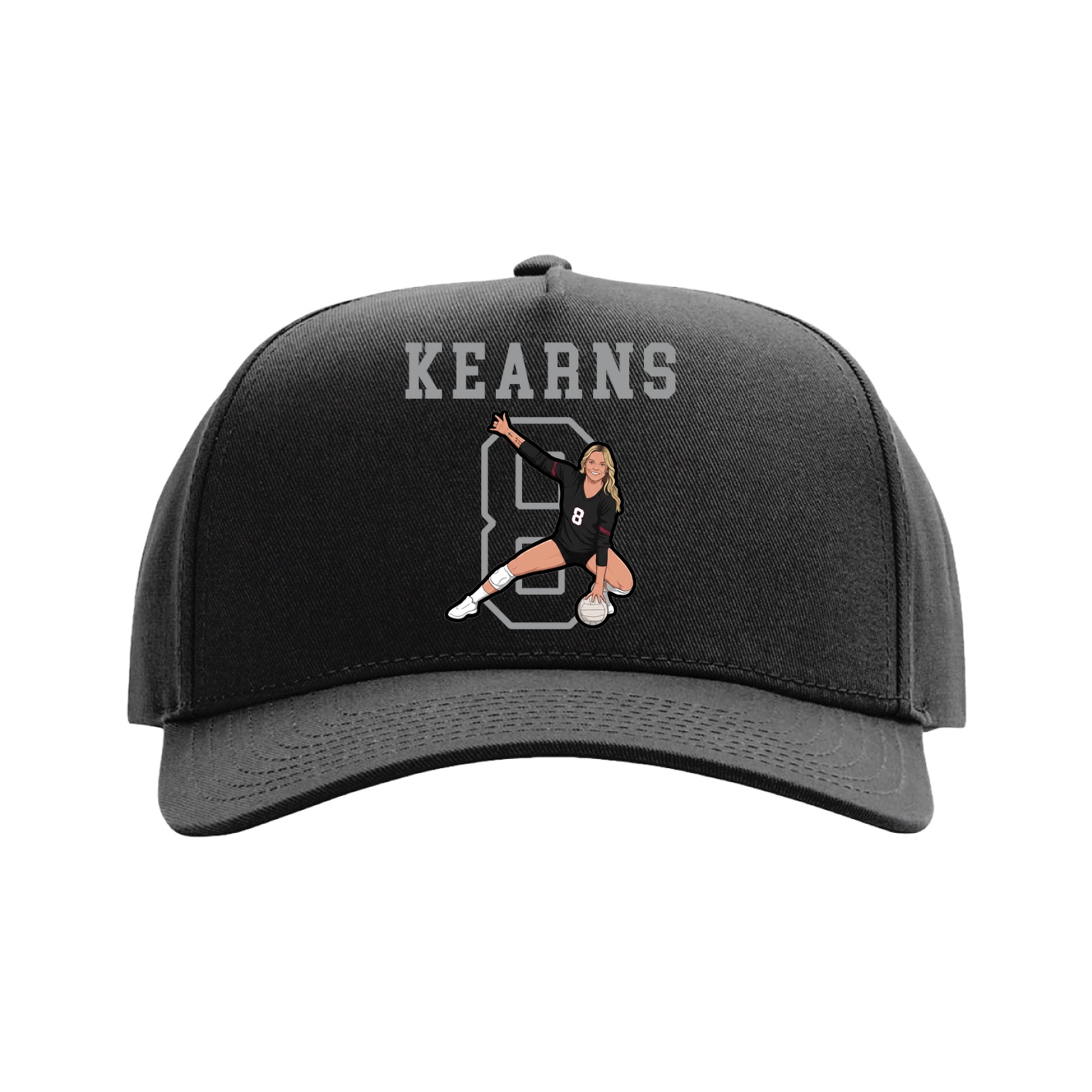 Full Fabric Five-Panel Champ Cap — Shirsey in Black