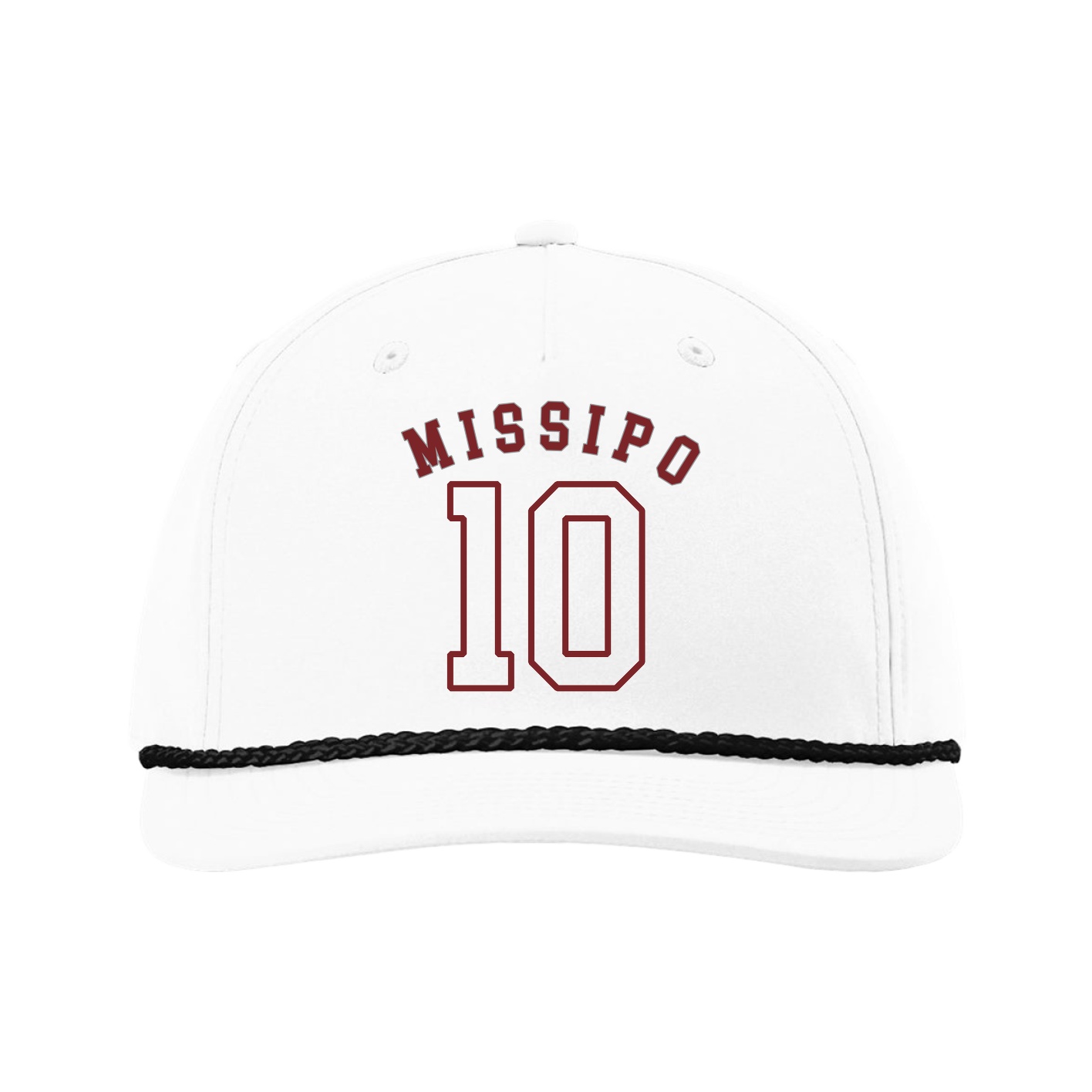 Five-Panel Classic Rope Cap — Shirsey Arch in White