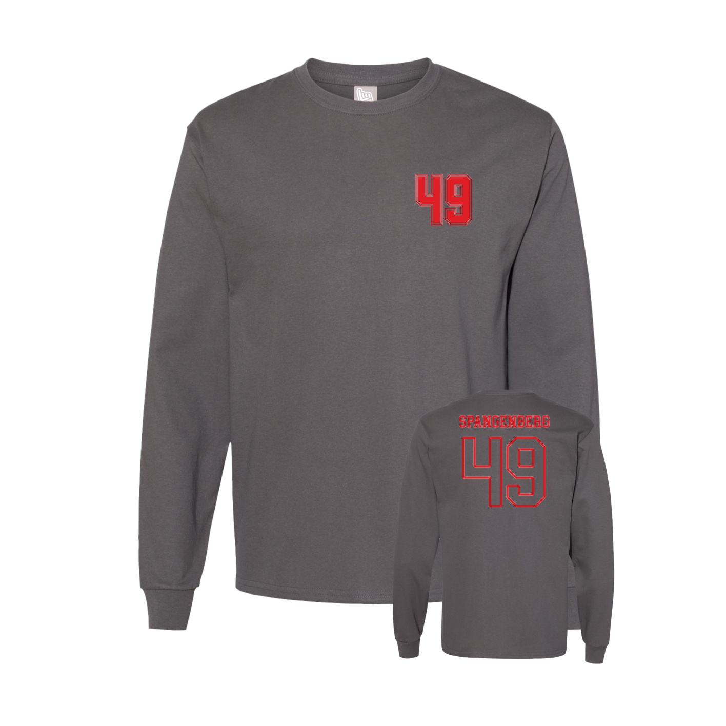 Long Sleeve Tee — Chest Back in Grey