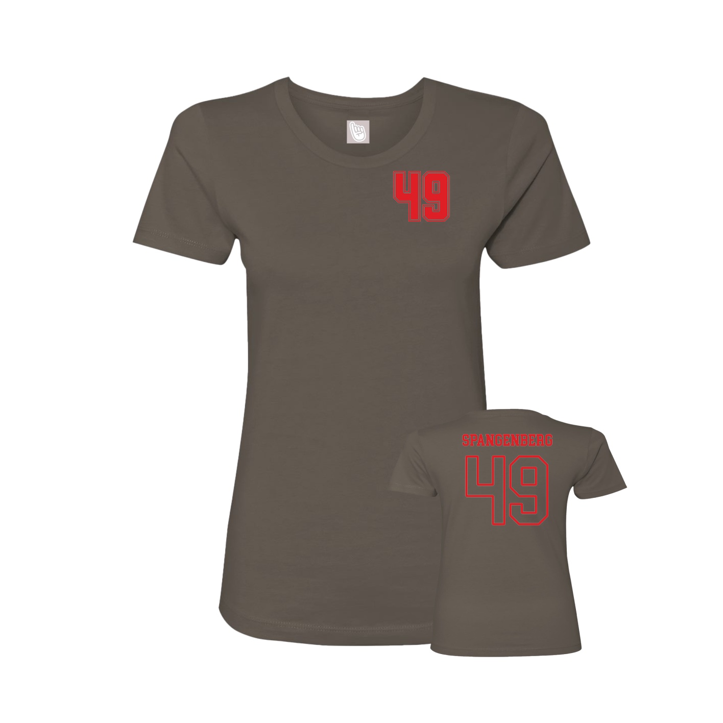 Womens Tee — Chest Back in Grey