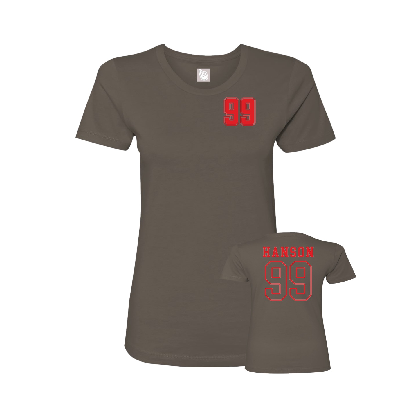 Fitted Women's Tee — Chest Back in Grey