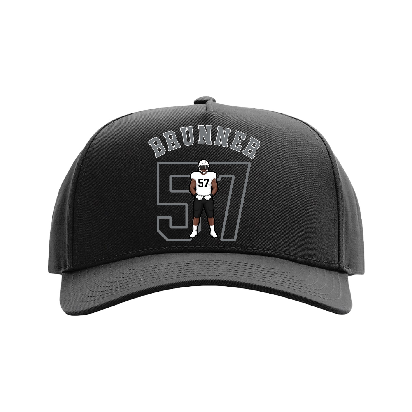 Full Fabric Five-Panel Champ Cap — Shirsey Arch in Black