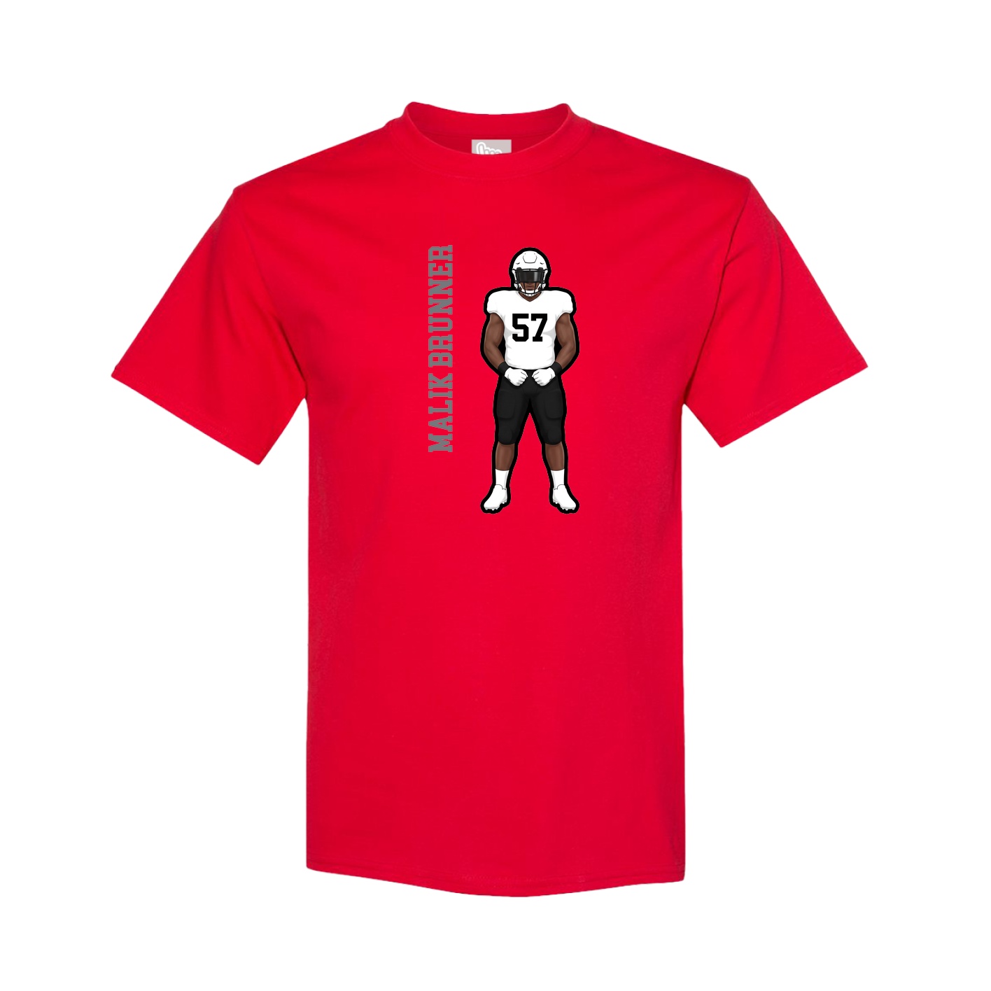 Tee — Name Vertical in Red