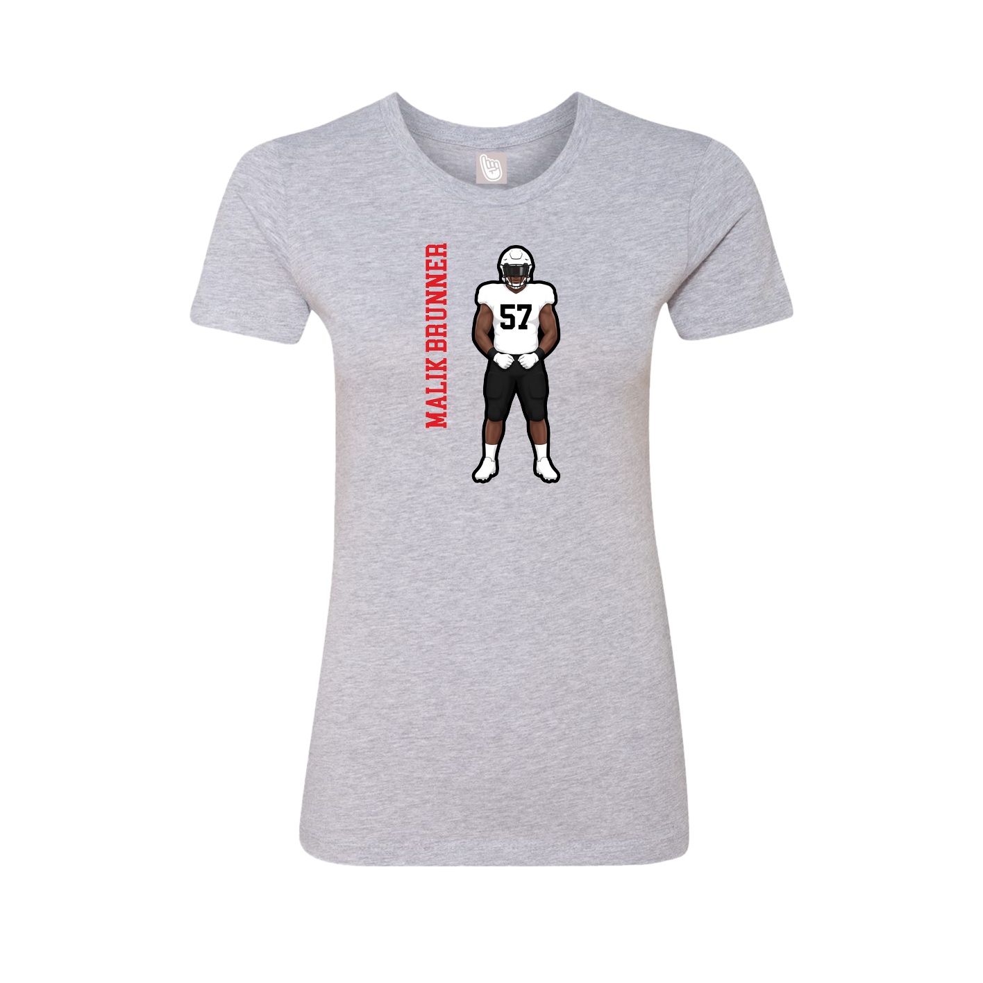 Womens Tee — Name Vertical in Grey