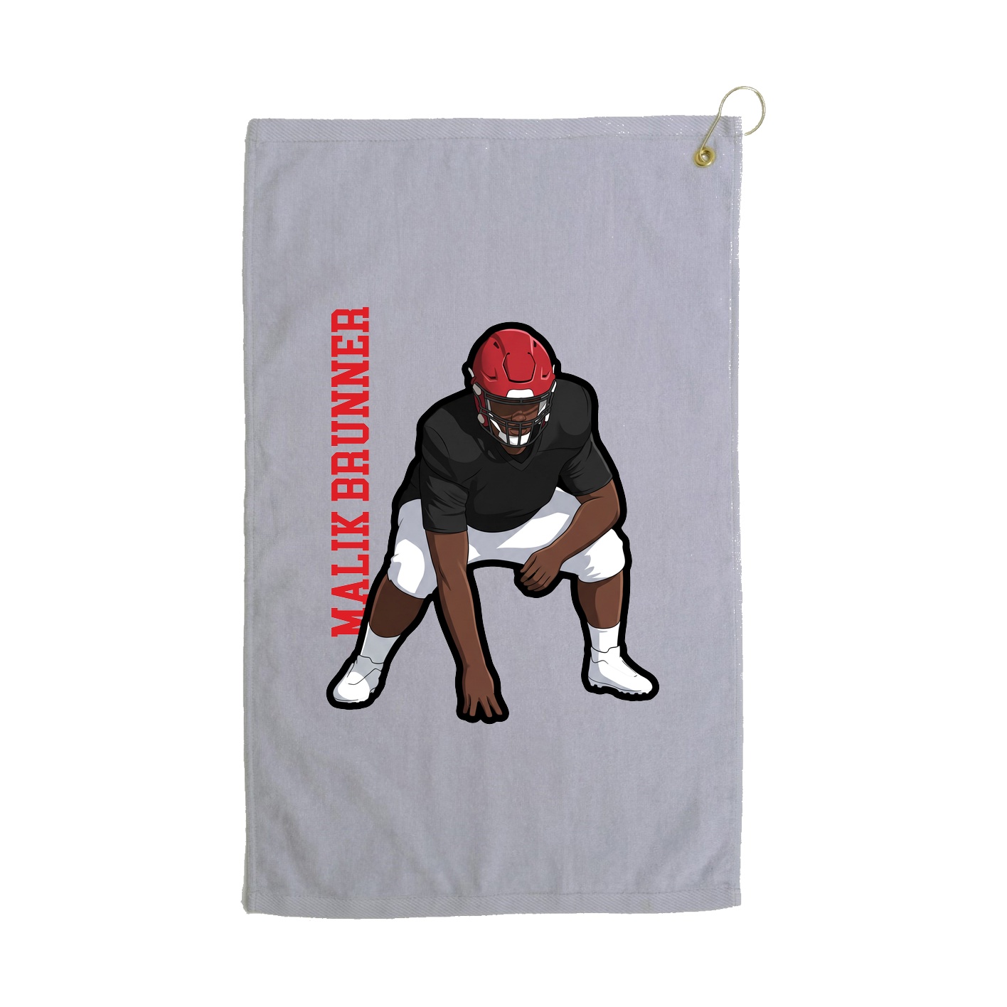 Golf Towel — Name Vertical in Grey