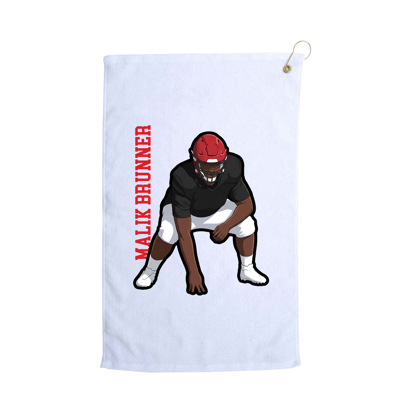 Golf Towel — Name Vertical in White