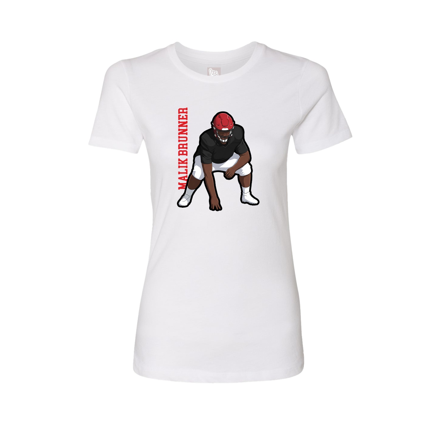 Womens Tee — Name Vertical in White