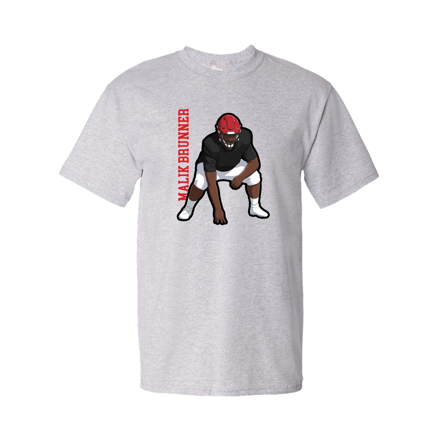 Youth Tee — Name Vertical in Grey